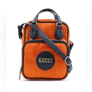GUCCI GG Nylon Monogram Off The Grid Shoulder Crossbody Bag Orange